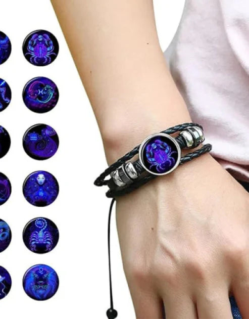🔥Zodiac Constellation Black Leather Guardian Bracelet 🔥